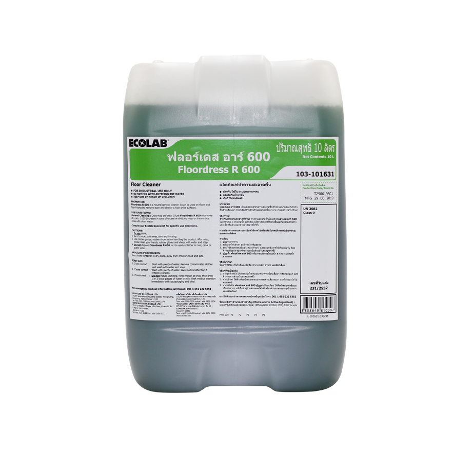 Chất Lau Sàn Trung Tính Ecolab FLOORDRESS R 600 10 LT