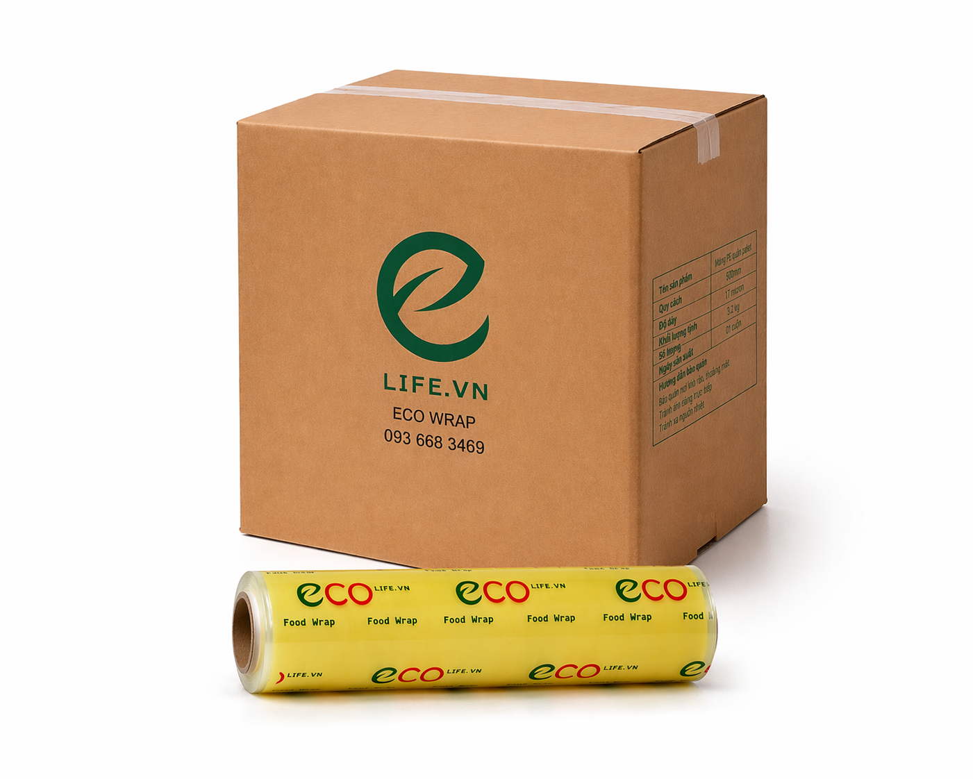 [Thùng] Màng Bọc Thực Phẩm Không Hộp EcoWrap 28cm x 500m x 6 Cuộn